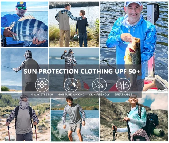 Design personalizado proteção solar mangas compridas malha poliéster esportes treino caminhadas roupa de pesca